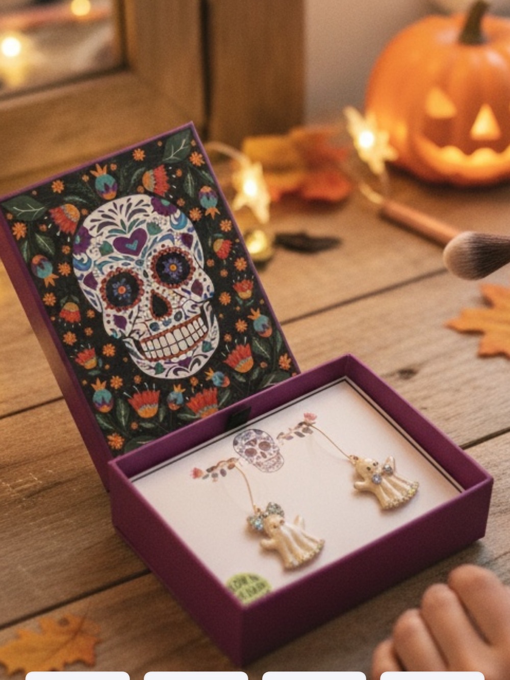 Bella•Jack Halloween **Spooky Glow In The Dark Ghost Earrings** New in Box